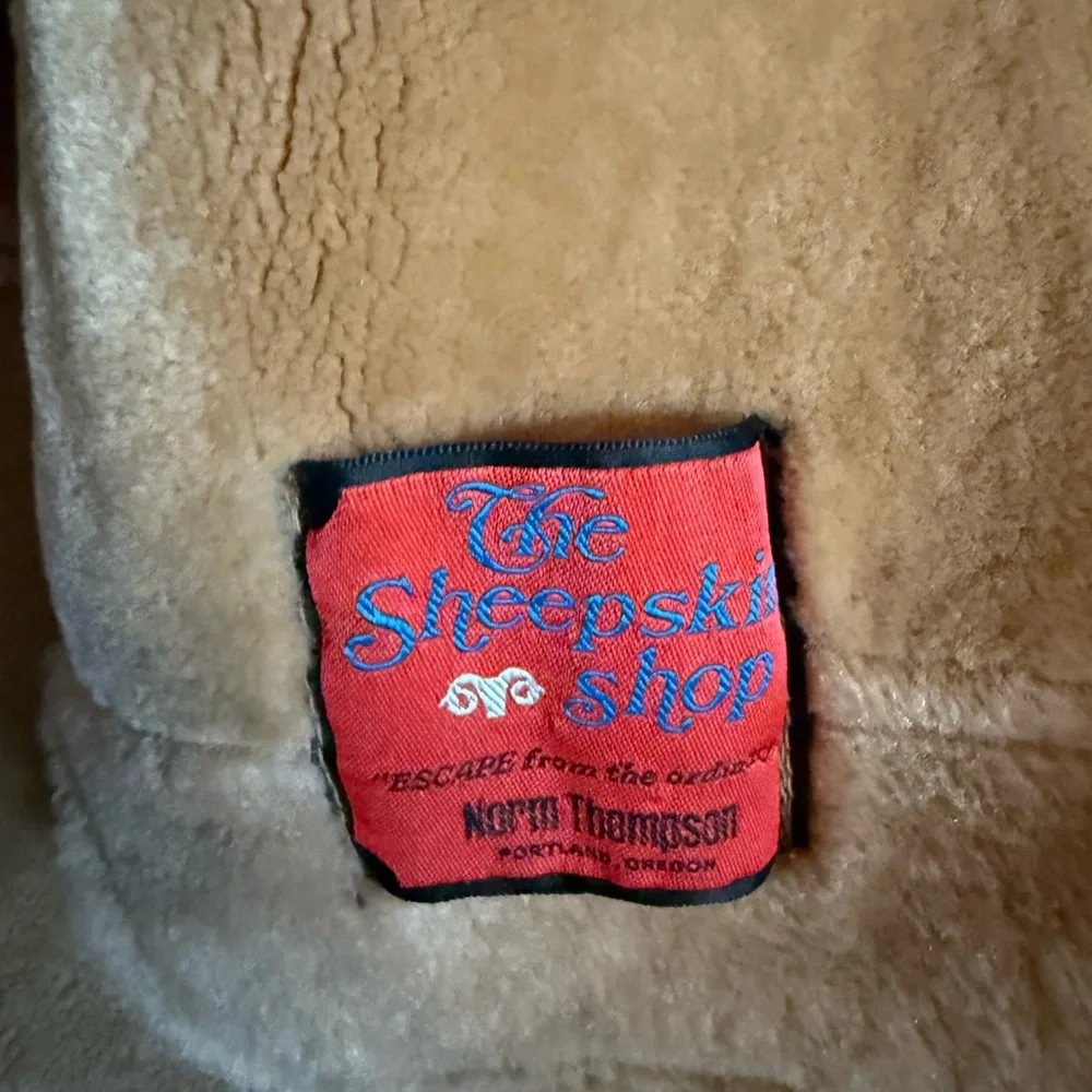 Vintage 80s Norm Thompson Leather Sheepskin Shearling Jacket - Picture 5 of 6